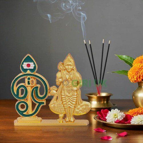 Om Vel With Murugar Idol - Single Base - Zinc - Enamel - GP - 2 Inch - 35 Gms