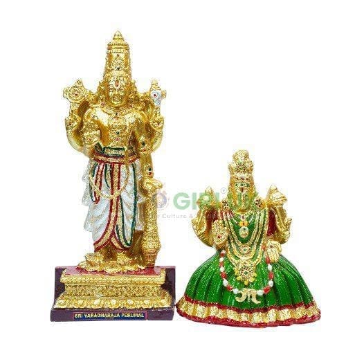 Varadharaja Perumal & Thayar - Set - Resin - 12 Inches