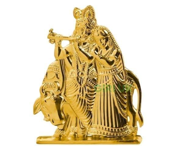 Golden Radha Krishna Dashboard God Stand No.100