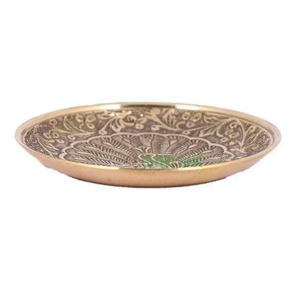 Brass Pooja Plate - 3 inch