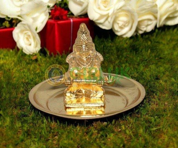 Brass Annapurna idol with Gold finish