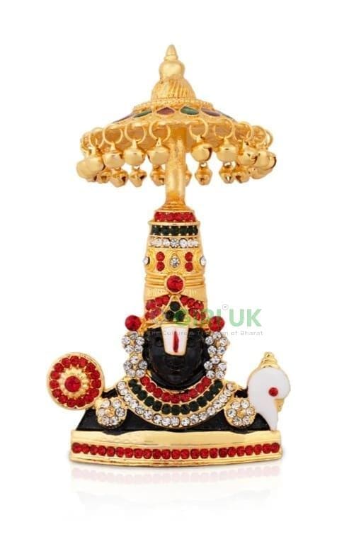 Balaji Bust with Umbrella Black - Stone - 4.75 Inch