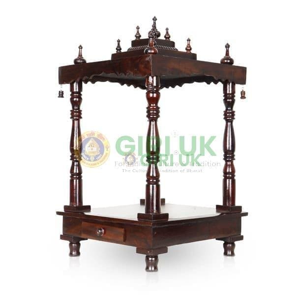 Rosewood Pooja Mandapam - Height 26 X Width 15 X Depth 15 Inches