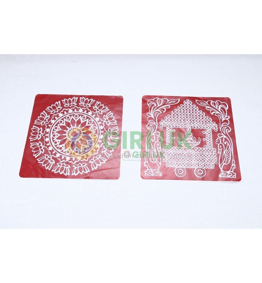 Maroon Kolam Sticker (2 Pcs)