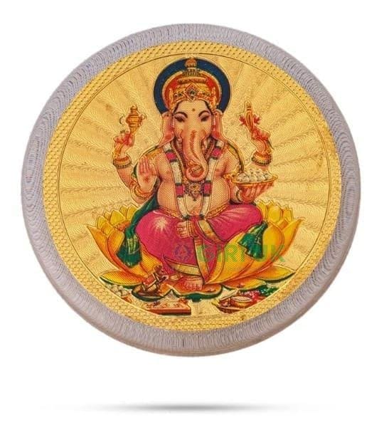 Ganesha Fridge Magnet - Round - 1.5 Inch