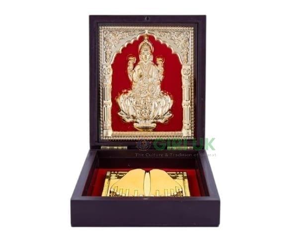 Puja Box Mini Frame With Sri Padham Box - Lakshmi