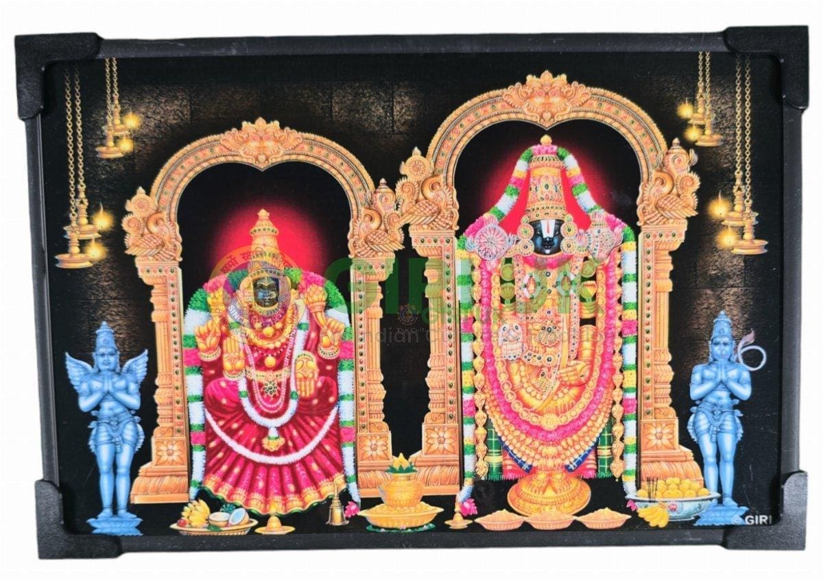 Tirumala Tirupati Balaji and Padmavathi Picture - 9 x 7 inches
