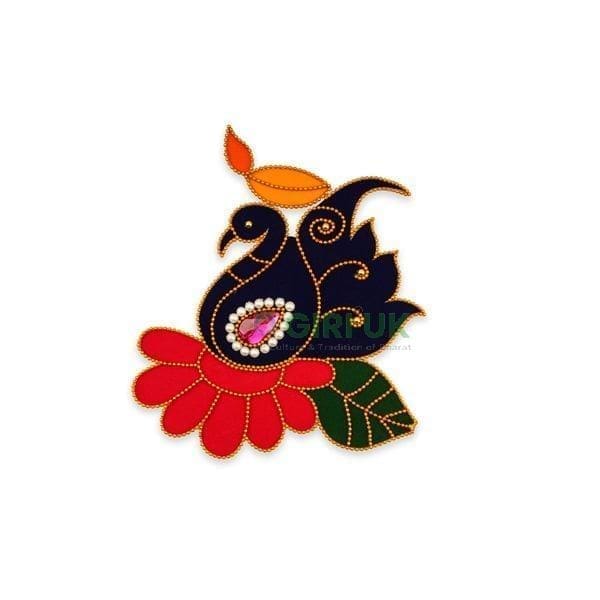Peacock Rangoli - 8.2 inch