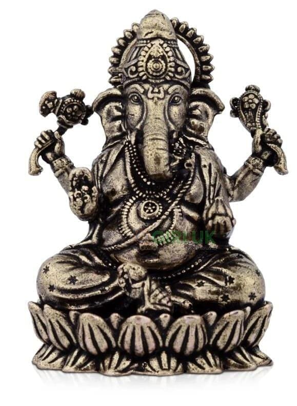 Ganesha Sitting On Lotus - Brass Spl - 2 Inch - 40 Gms
