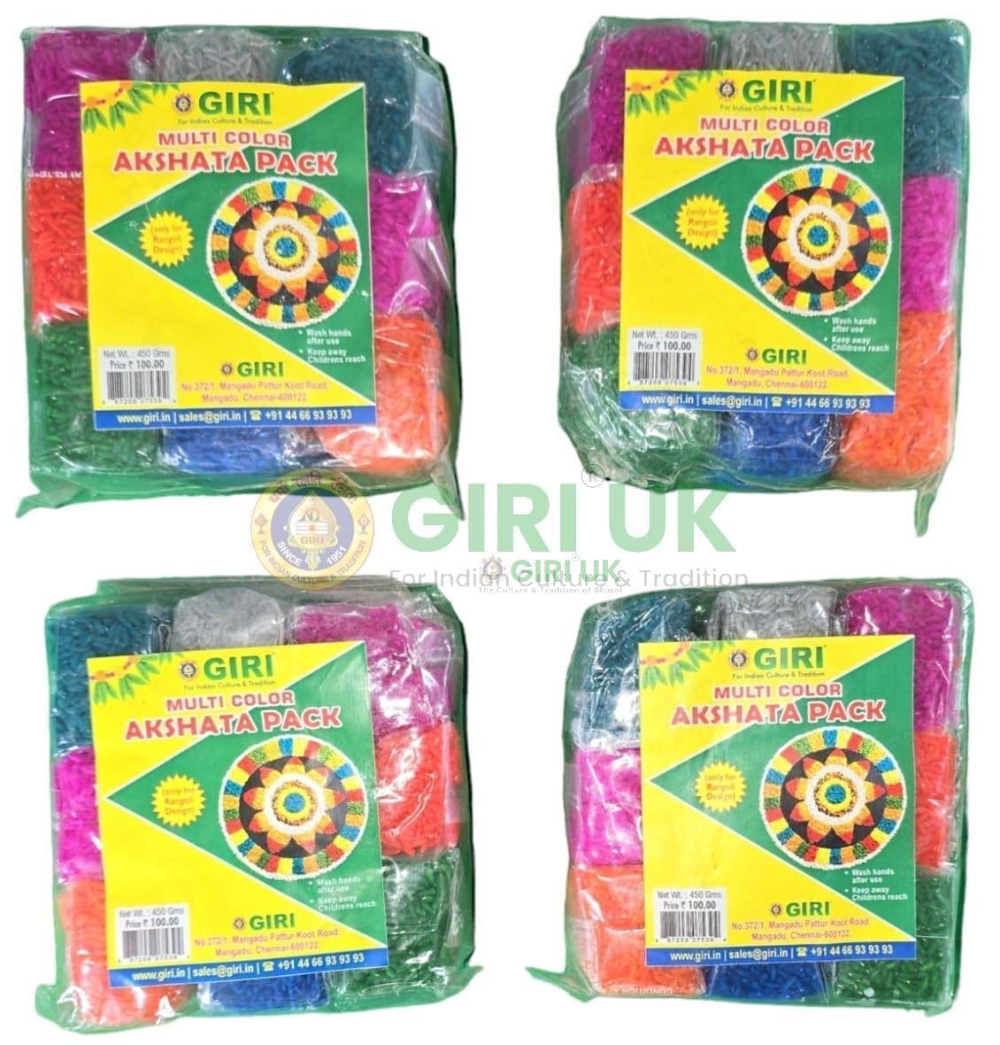 Multicoloured Akshata for Rangoli - 450g-(Pack of 4)