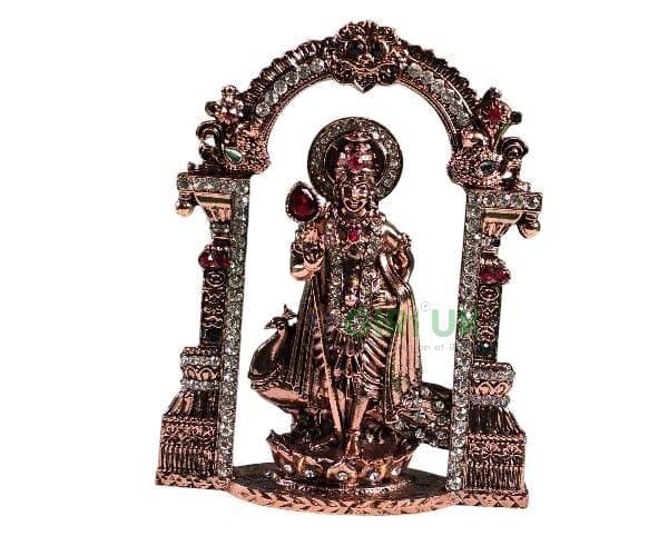 Murugan with Arch - Copper Antique - Stone - 4.5 Inch