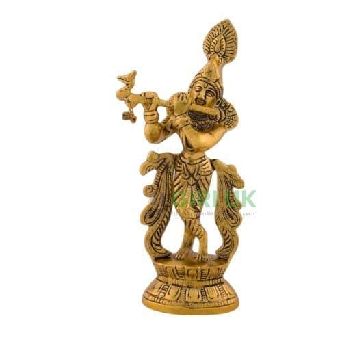 UH GA Krishna Standing with Flute Statue - 8.5 x 4 Inches
