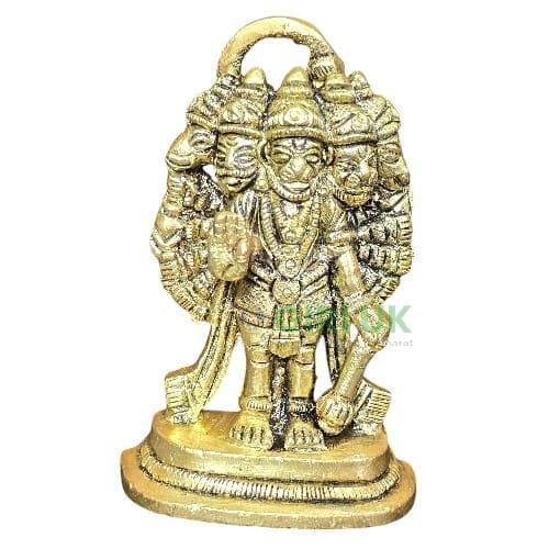Panchamuga Hanuman Standing - Brass AF - 2.5 Inch - 120 Gms