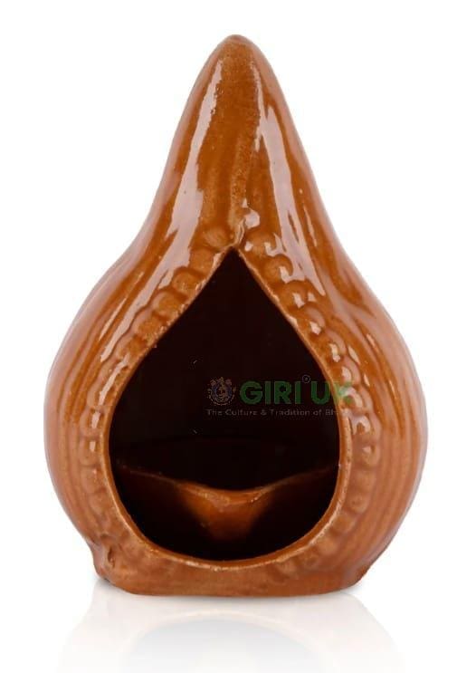 Kartik Deepam - 4.25 x 3 Inches | Coconut Shape Ceramic Lamp
