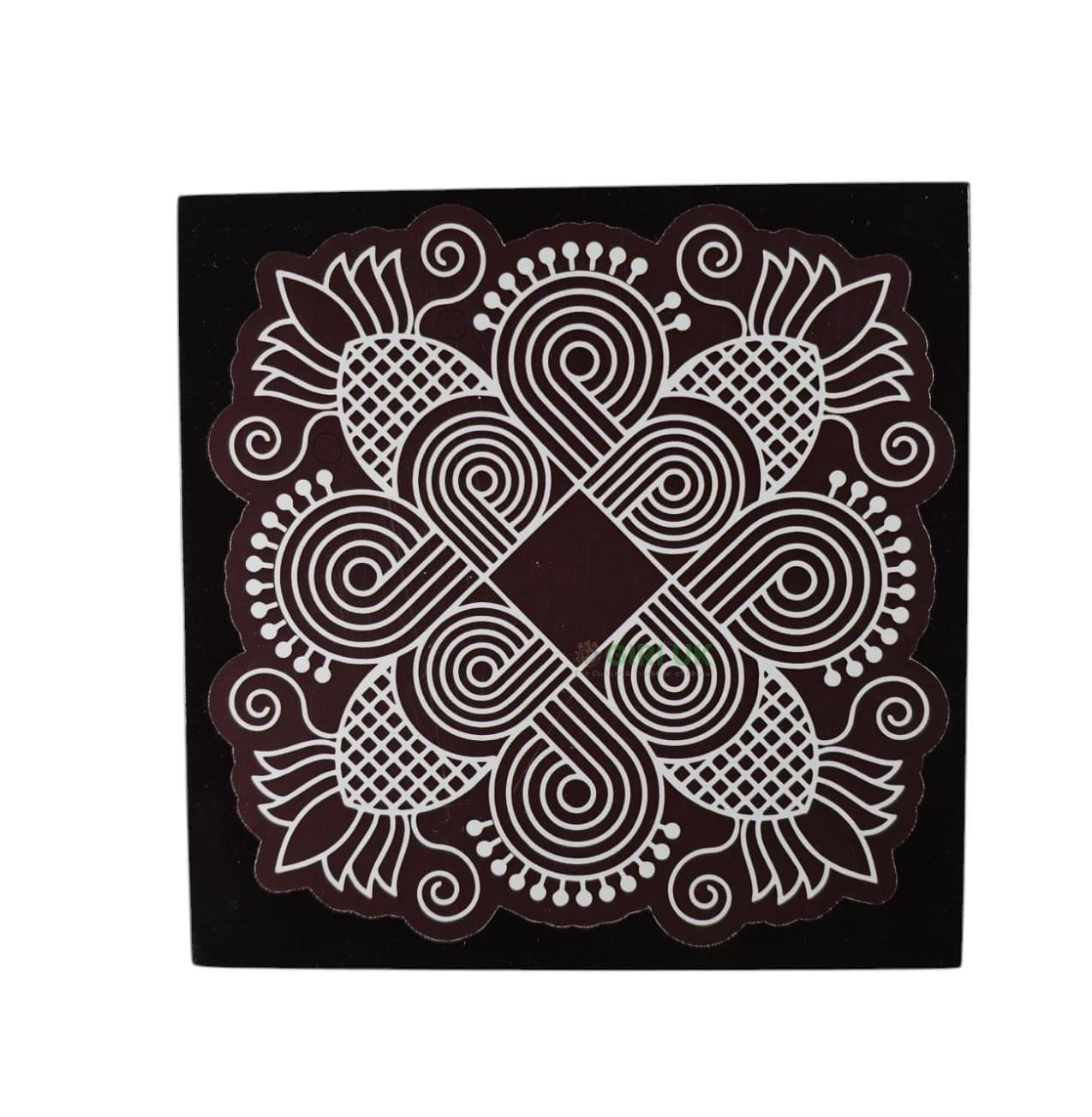 Manai - Rangoli Design 4 - Square - 5x5 Inch