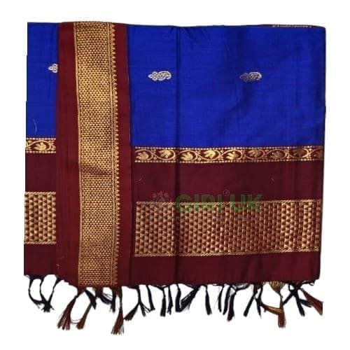 6 Yards Kalyani Cotton Butta Saree-Blue