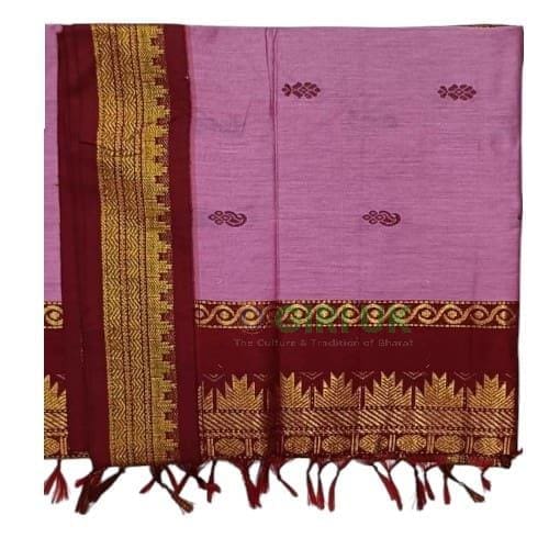 6 Yards Kalyani Cotton Butta Saree-Pink
