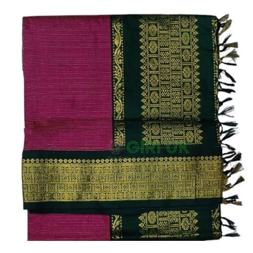 6 Yards Kalyani Cotton Vairaoosi Saree-magenta purple