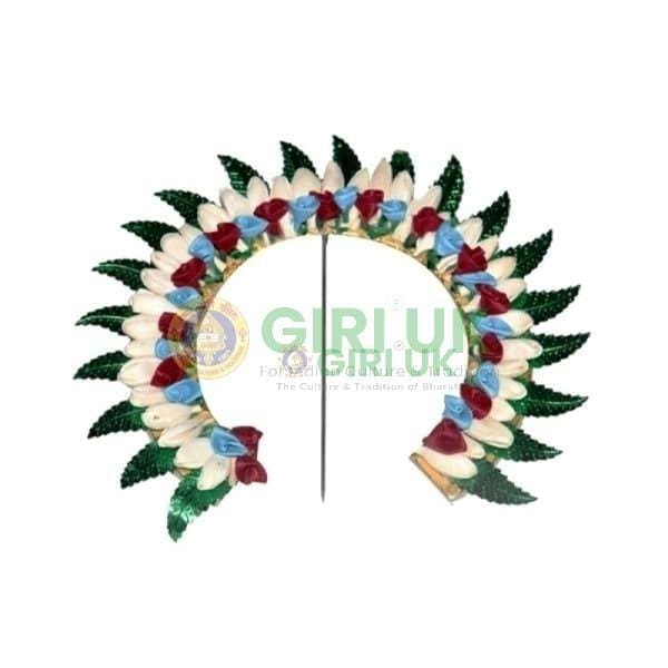 6.5” Medium Floral Arch/Gajra/Hair Barrette for Varalakshmi