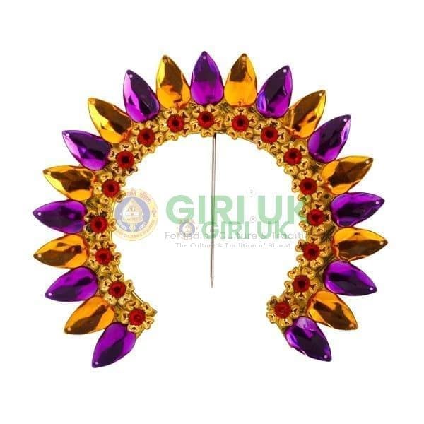 6” Large Stone-Studded Arch/ Gajra/ Hair Barrette for Varalakshmi