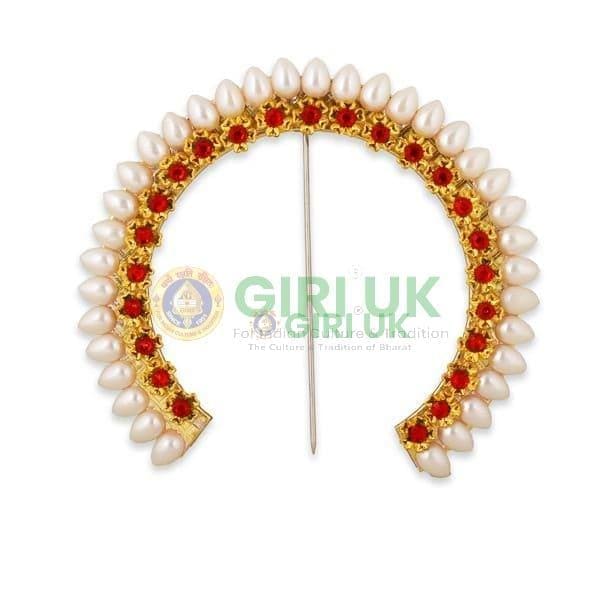 7.5” Large Moti Arch/Gajra/Hair Barrette for Varalakshmi