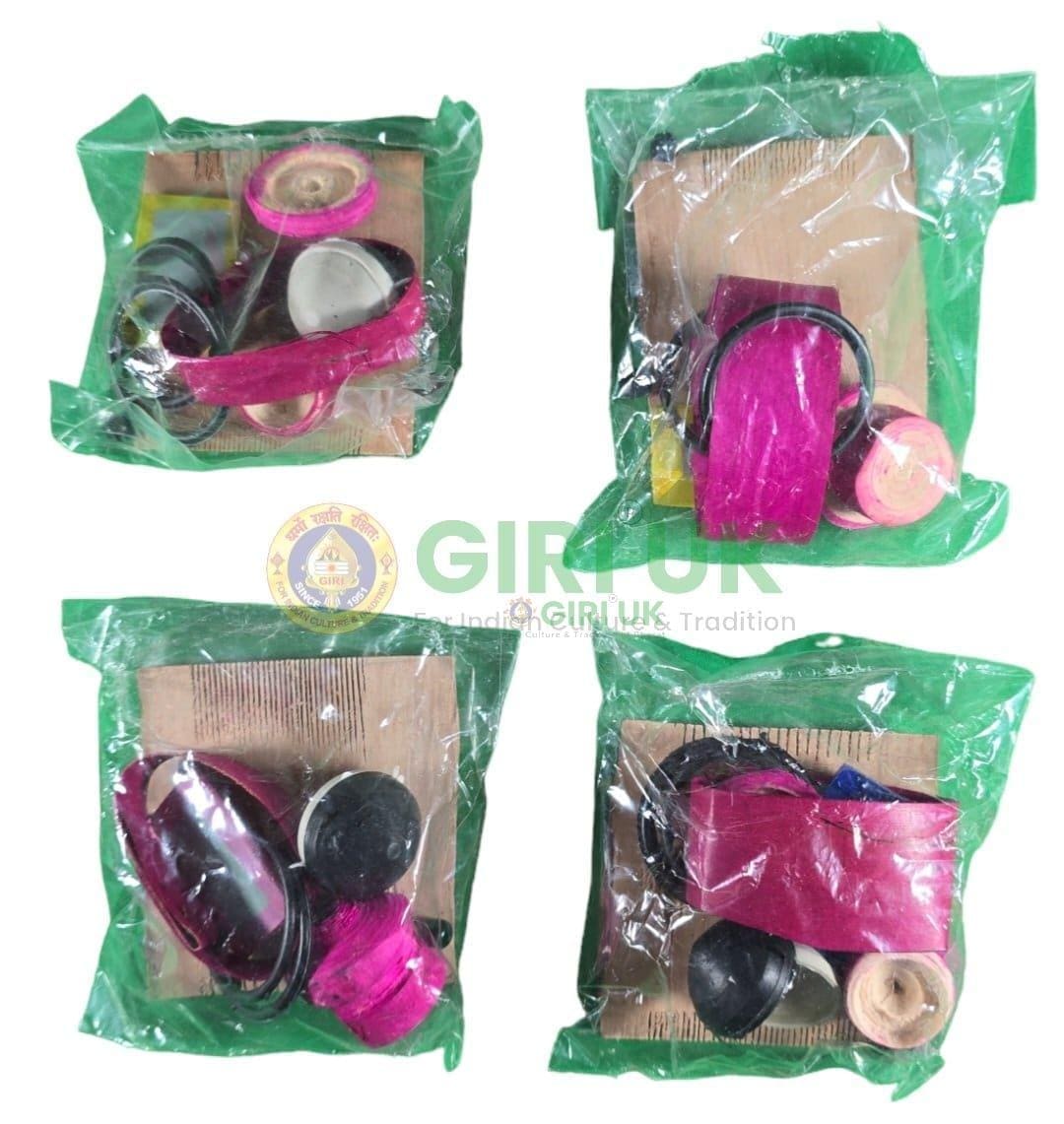 Katholai (Black Earrings) and Karugamani (Balck Bangles)-(Pack of 4)