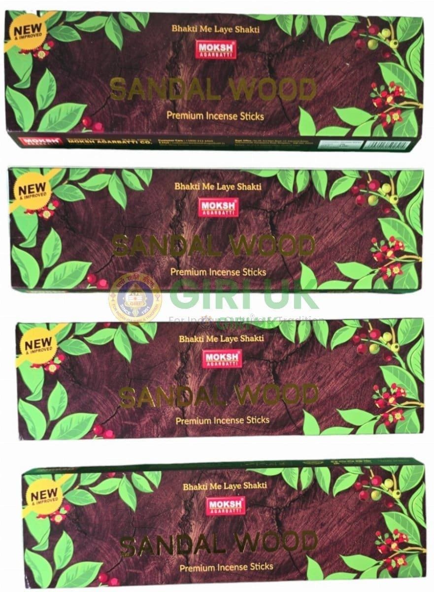 Moksh Sandalwood Incense Sticks (Agarbati)-(Pack of 4)