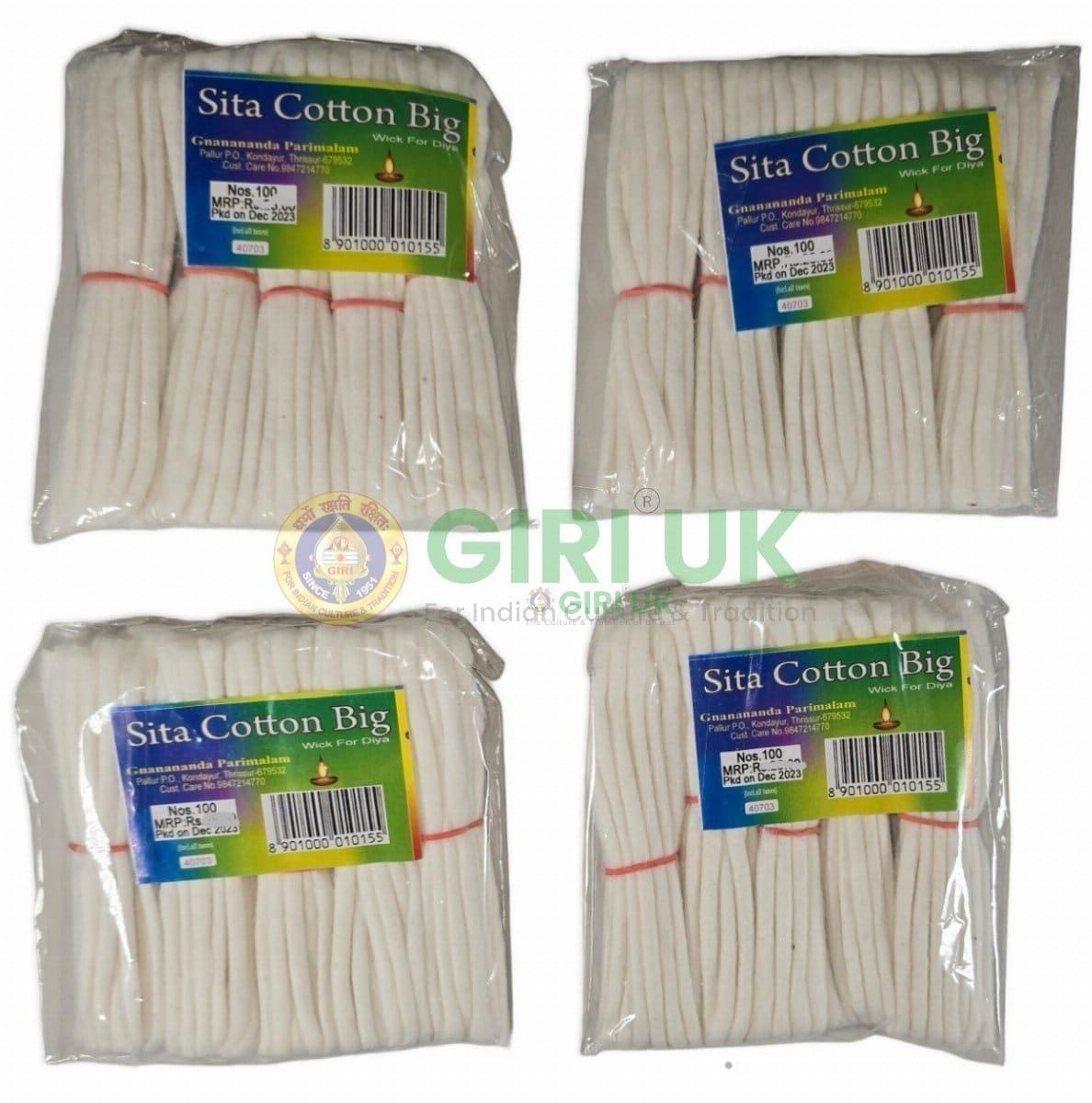 Sita Cotton Wicks-Super Economy 100Pcs (Pack of 4)