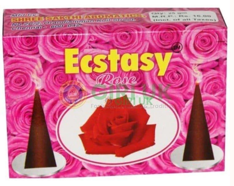 Ecstasy Rose Incense Cones 25Gms