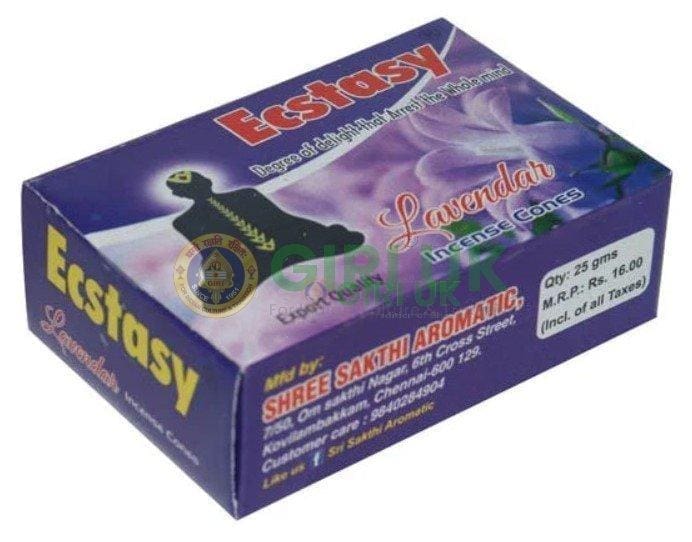 Ecstasy Lavendar Incense Cones 25Gms