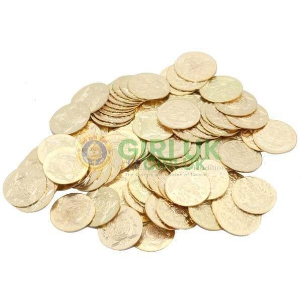 Gold Plated Lakshmi Coins in Box (108 Pcs) for Archana