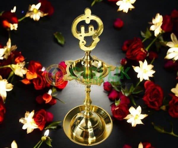 Detachable Karaikudi Kuthu Vilakku (Lamp) with OM
