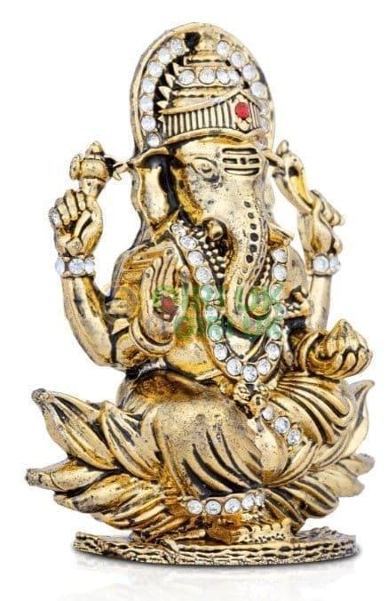 Prince Ganesha - Gold - Stone - 2.75 Inch