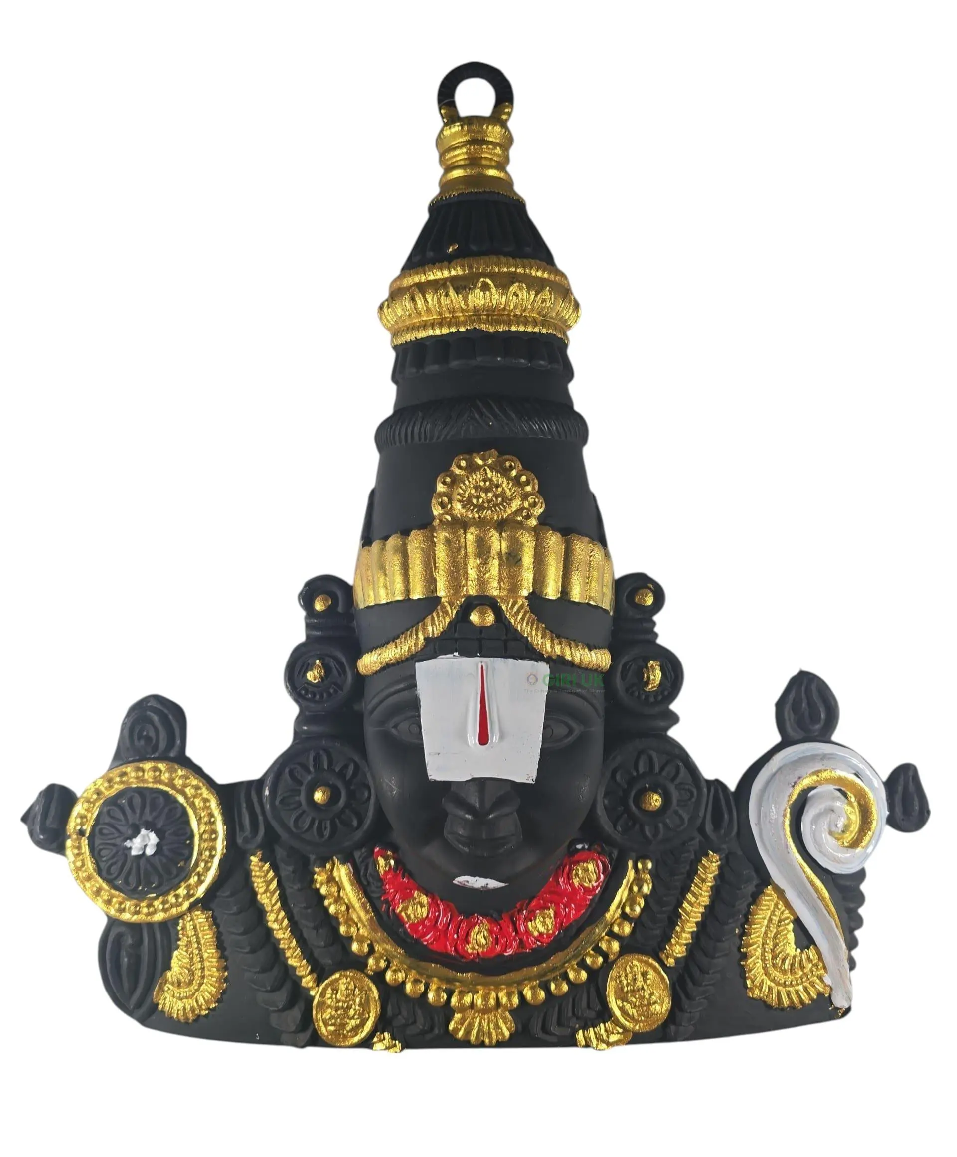 Wall Hanging Balaji Head - Gold - Plastic - 15.5 Inch
