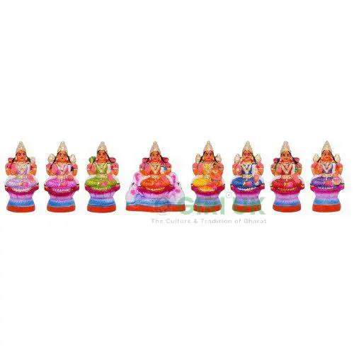 Ashtalakshmi Set Clay - 6 Inches