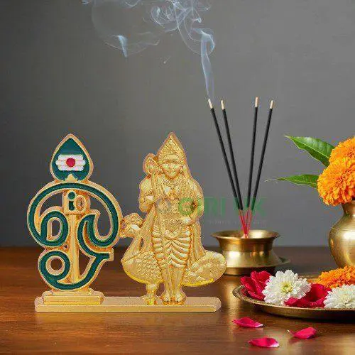 Om Vel With Murugar Idol - Single Base - Zinc - Enamel - GP - 2 Inch - 35 Gms