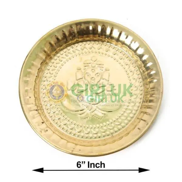 Brass Pooja Plate - 6 inch