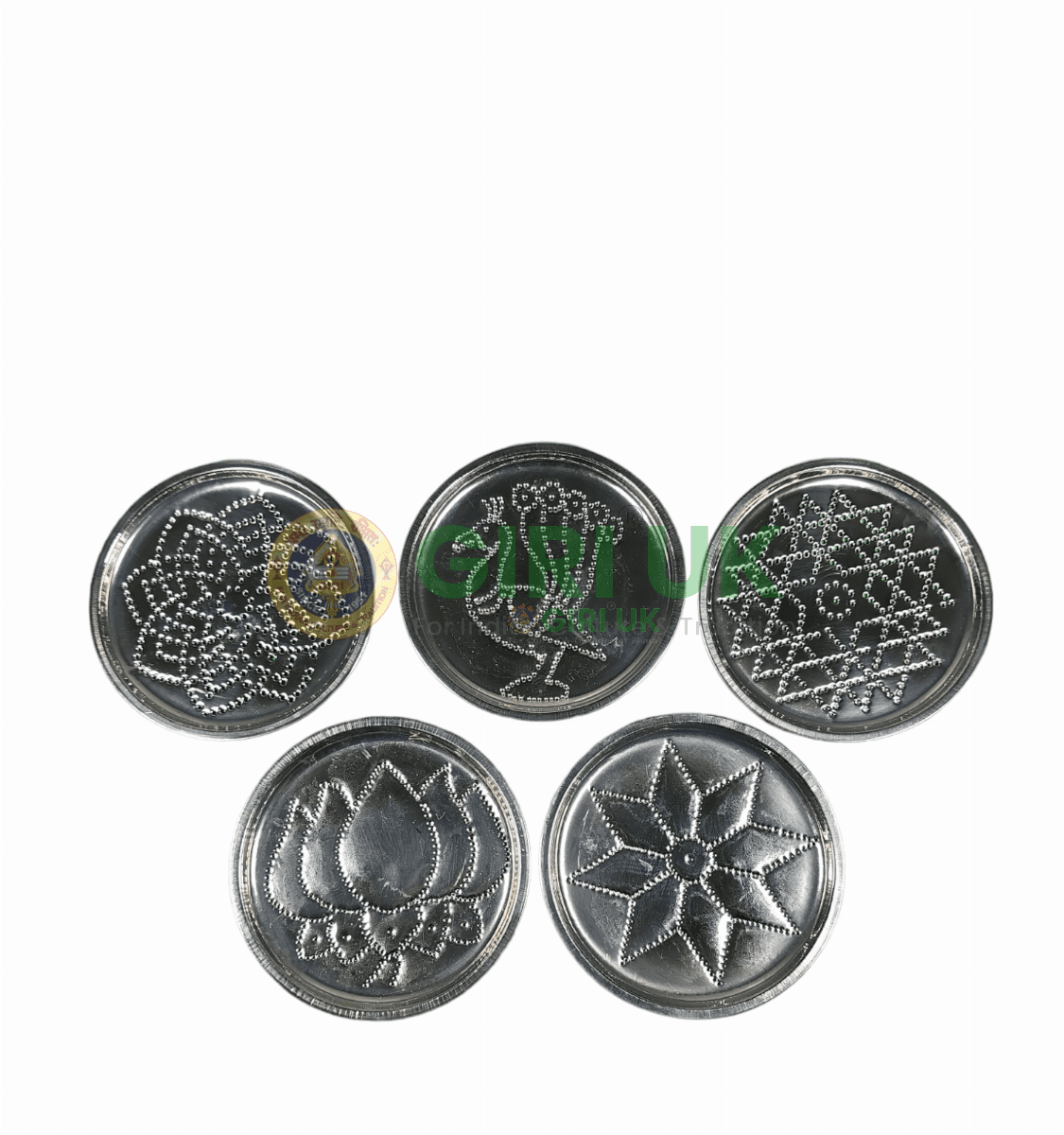 Round Rangoli Plate/Stencil - Stainless Steel - 4.5 inch