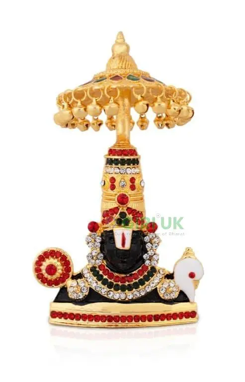 Balaji Bust with Umbrella Black - Stone - 4.75 Inch