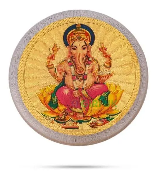 Ganesha Fridge Magnet - Round - 1.5 Inch