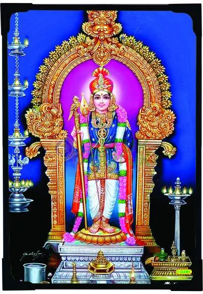 Pazhani Murugan Picture - 9 x 7 inch
