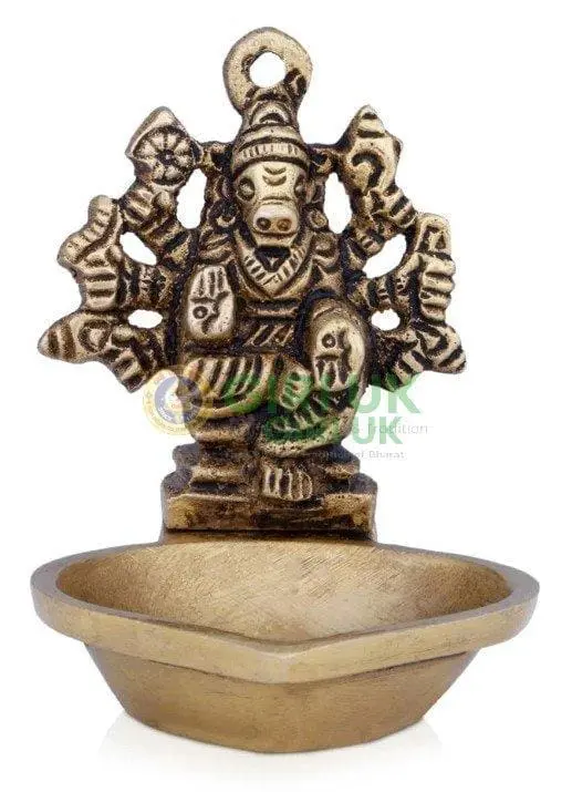 Varahi With Diya - Brass - AF - 2 Inch - 90 Gms