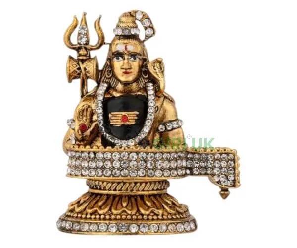 Shivling Shankar - Gold Antique Stone - ST871 - 2.5 Inch