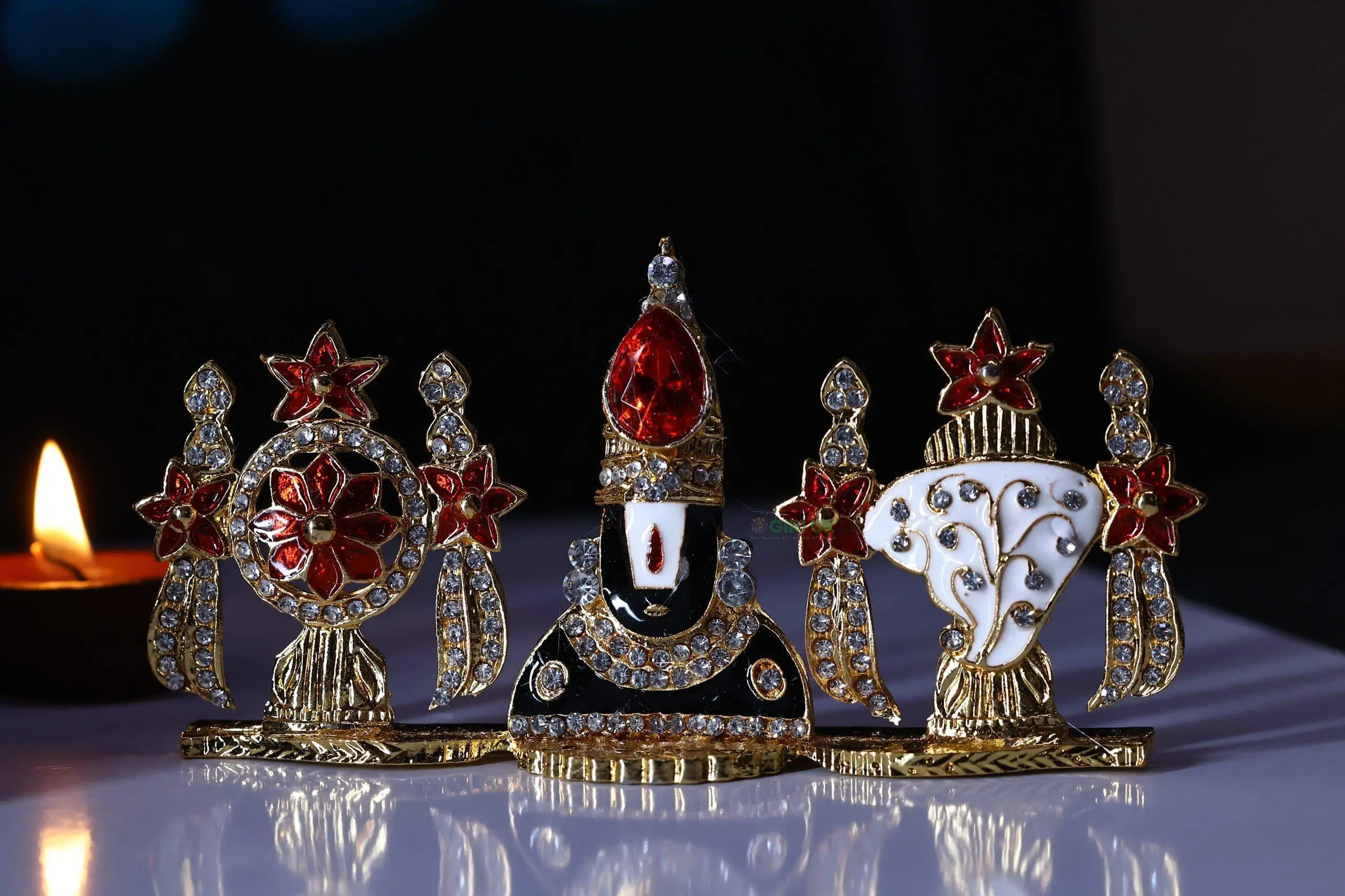 Shank Chakra Balaji Black - Stone - 2 Inch