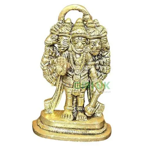 Panchamuga Hanuman Standing - Brass AF - 2.5 Inch - 120 Gms