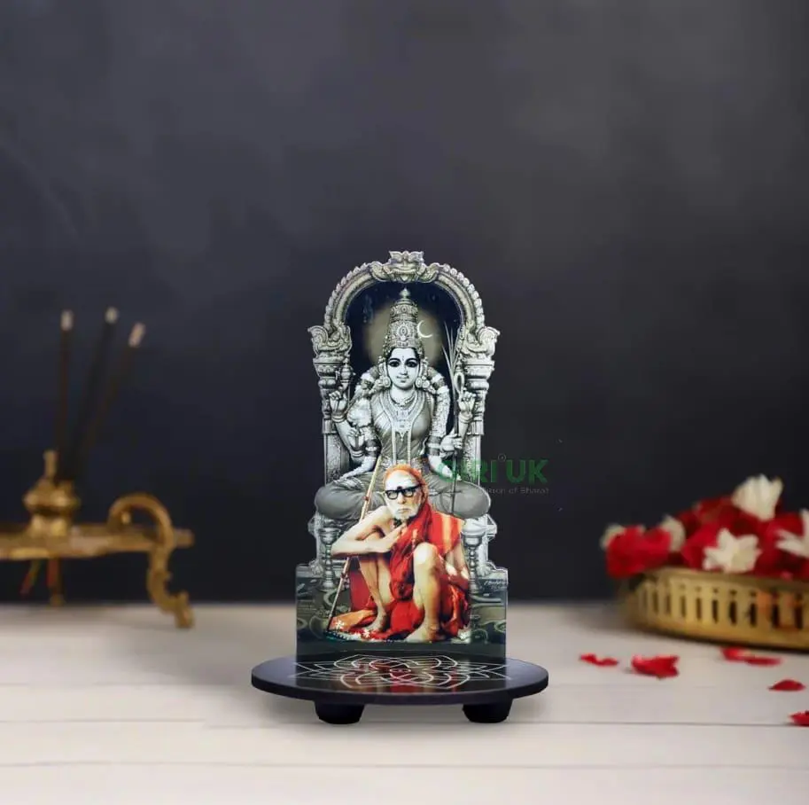 Kamakshi Periyava With Kolam Stand - 5.5 x 3.5 Inches