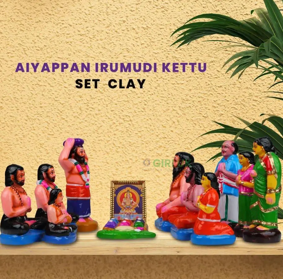 Ayyappan Irumudi Kattu Set- 7 Inches - Clay