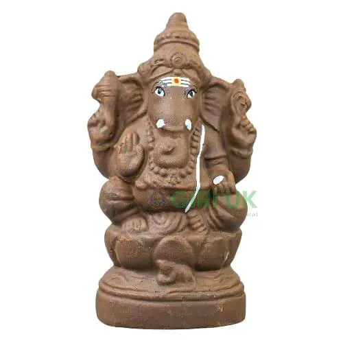 Ganapati Kamalar - Clay -  8 Inch Right Trunk