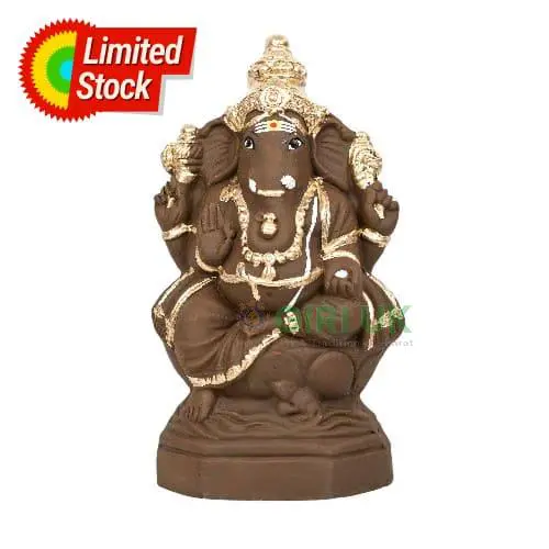 Ganapati Kamalar Clay -Gold -10.5 Inch Right Trunk