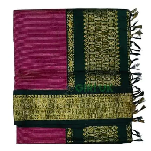 6 Yards Kalyani Cotton Vairaoosi Saree-magenta purple